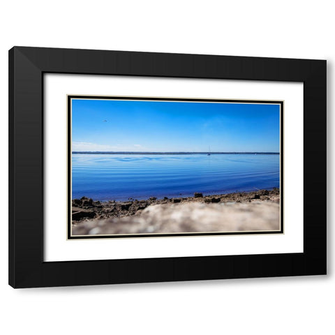 Ripples Black Modern Wood Framed Art Print with Double Matting by Malone, Will