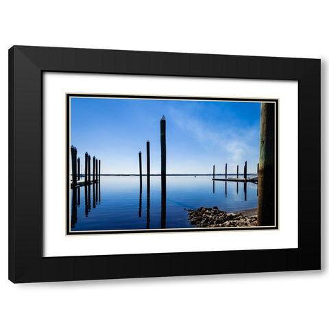 Ripples 2 Black Modern Wood Framed Art Print with Double Matting by Malone, Will