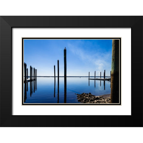 Ripples 2 Black Modern Wood Framed Art Print with Double Matting by Malone, Will