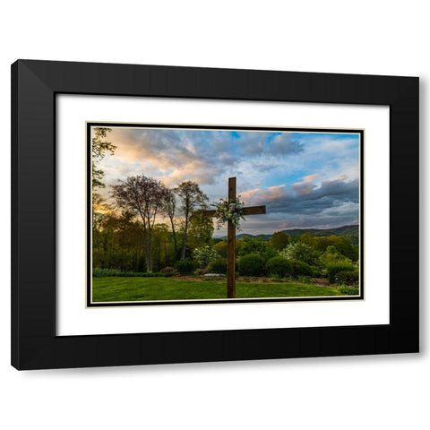 Cashiers Cross Black Modern Wood Framed Art Print with Double Matting by Malone, Will