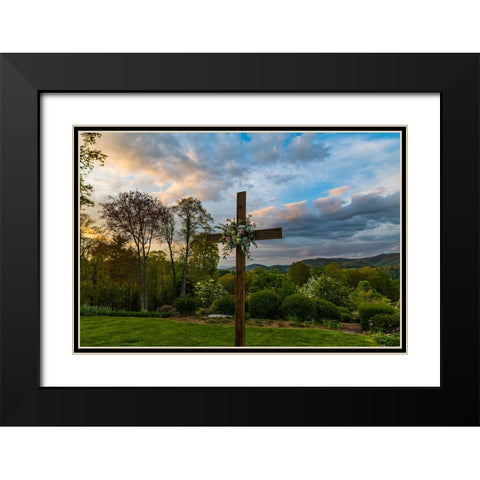 Cashiers Cross Black Modern Wood Framed Art Print with Double Matting by Malone, Will