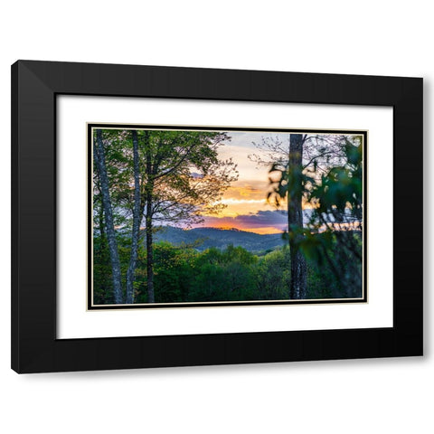 Cashiers Sunset Black Modern Wood Framed Art Print with Double Matting by Malone, Will