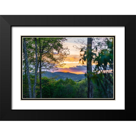Cashiers Sunset Black Modern Wood Framed Art Print with Double Matting by Malone, Will