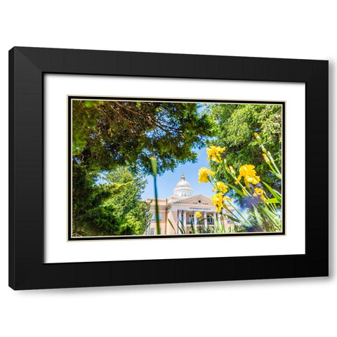 Henderson County Courthouse Black Modern Wood Framed Art Print with Double Matting by Malone, Will