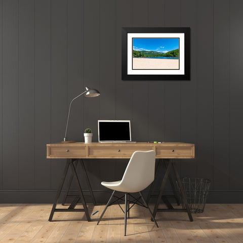 Lake Lure Beach Black Modern Wood Framed Art Print with Double Matting by Malone, Will