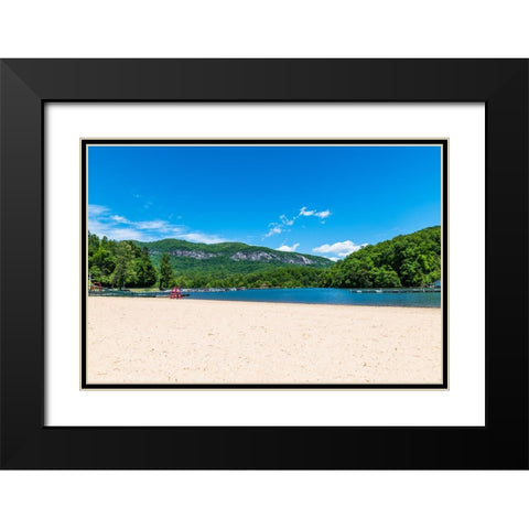 Lake Lure Beach Black Modern Wood Framed Art Print with Double Matting by Malone, Will