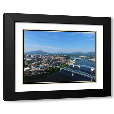 Chattanooga Aerial Black Modern Wood Framed Art Print with Double Matting by Malone, Will