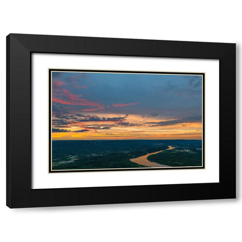 Point Park View Black Modern Wood Framed Art Print with Double Matting by Malone, Will