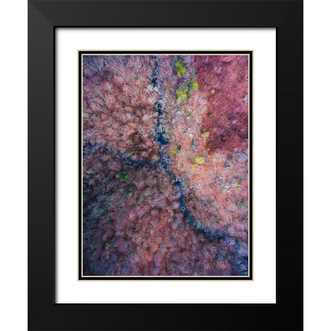 Signal Mountain Aerial  Black Modern Wood Framed Art Print with Double Matting by Malone, Will