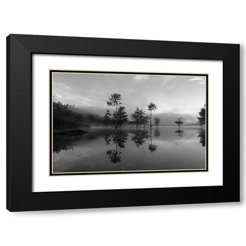 Ocoee Fog 4 Black Modern Wood Framed Art Print with Double Matting by Malone, Will