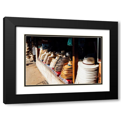 Hat Shop 2 Black Modern Wood Framed Art Print with Double Matting by Malone, Will