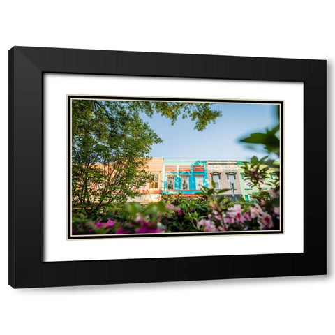 Downtown Morning Black Modern Wood Framed Art Print with Double Matting by Malone, Will