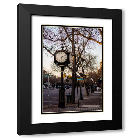 Aiken Clock Black Modern Wood Framed Art Print with Double Matting by Malone, Will