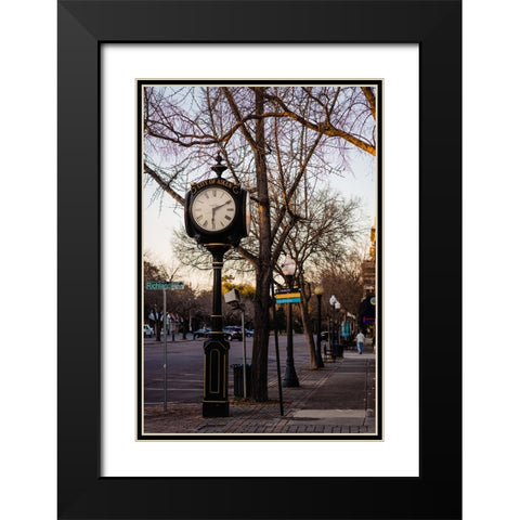 Aiken Clock Black Modern Wood Framed Art Print with Double Matting by Malone, Will