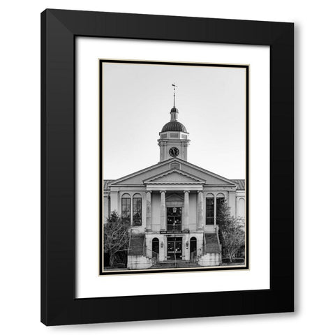 Aiken Courthouse Monochrome Black Modern Wood Framed Art Print with Double Matting by Malone, Will