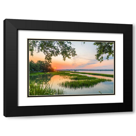 Morning Marsh 4 Black Modern Wood Framed Art Print with Double Matting by Malone, Will