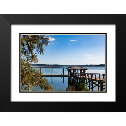 Beautiful Bluffton Day Black Modern Wood Framed Art Print with Double Matting by Malone, Will
