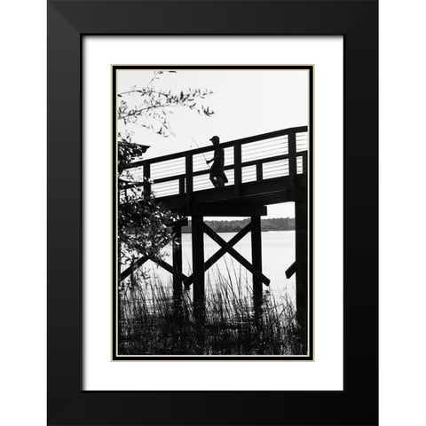 Fishin Black Modern Wood Framed Art Print with Double Matting by Malone, Will
