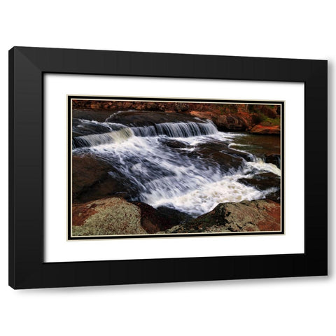 Falls Park Rush Black Modern Wood Framed Art Print with Double Matting by Malone, Will