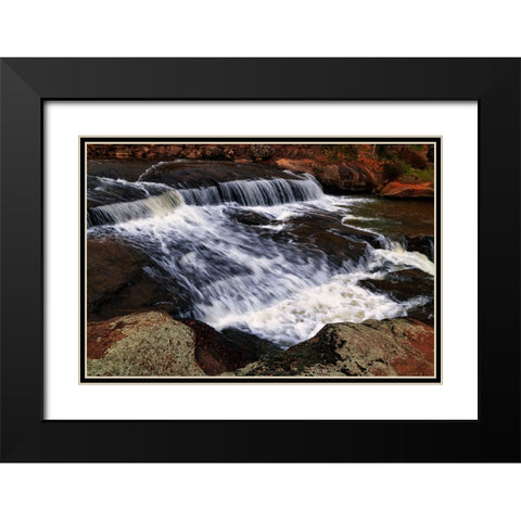 Falls Park Rush Black Modern Wood Framed Art Print with Double Matting by Malone, Will