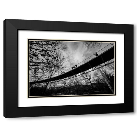 Umbrellas Black Modern Wood Framed Art Print with Double Matting by Malone, Will