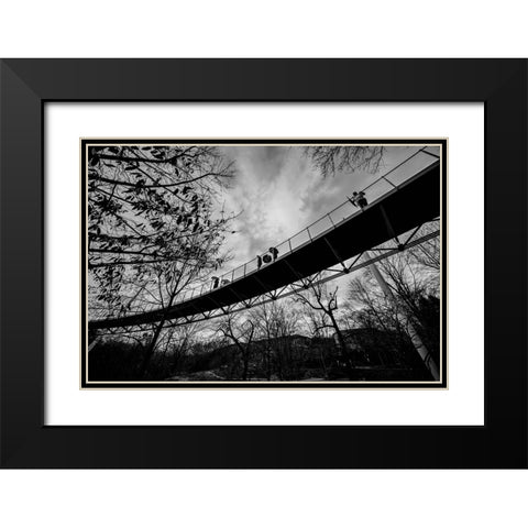 Umbrellas Black Modern Wood Framed Art Print with Double Matting by Malone, Will