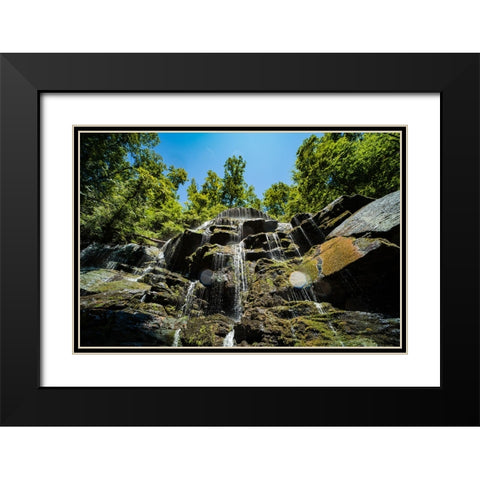 Yellow Branch Falls 2 Black Modern Wood Framed Art Print with Double Matting by Malone, Will