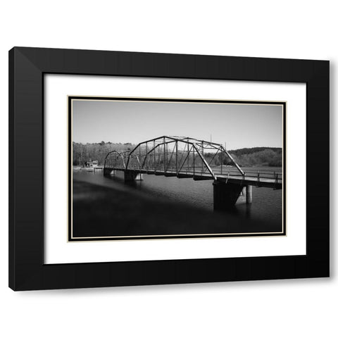 Savannah Bridge Black Modern Wood Framed Art Print with Double Matting by Malone, Will