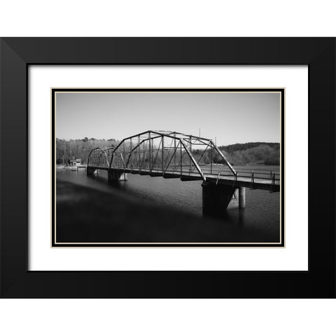 Savannah Bridge Black Modern Wood Framed Art Print with Double Matting by Malone, Will
