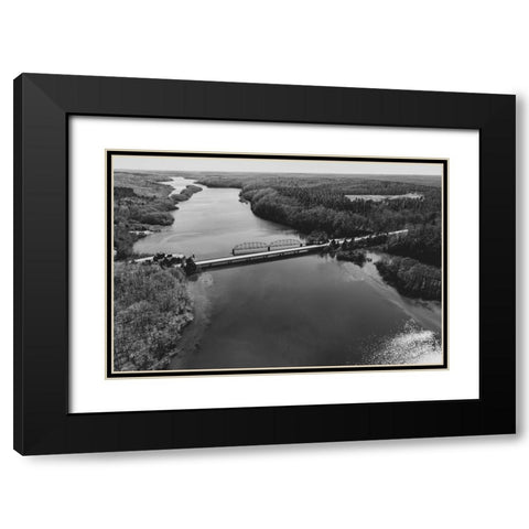 Two Bridges 2 Black Modern Wood Framed Art Print with Double Matting by Malone, Will