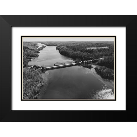 Two Bridges 2 Black Modern Wood Framed Art Print with Double Matting by Malone, Will