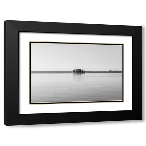 Floating Island Black Modern Wood Framed Art Print with Double Matting by Malone, Will