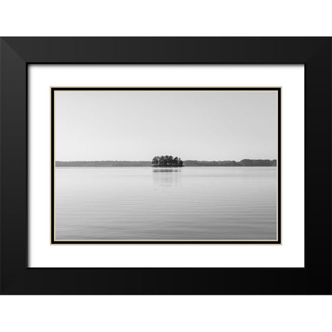 Floating Island Black Modern Wood Framed Art Print with Double Matting by Malone, Will