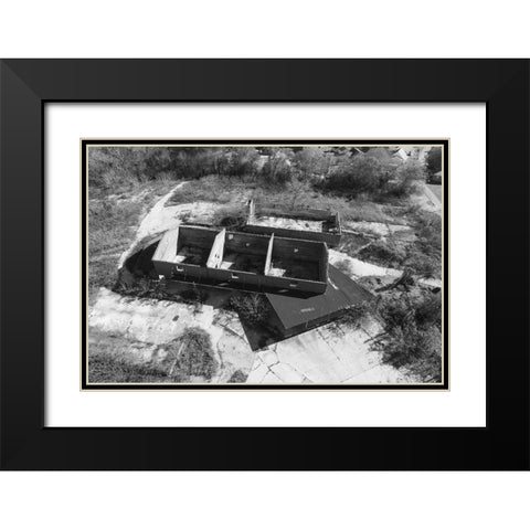 Aerial Mill 2 Black Modern Wood Framed Art Print with Double Matting by Malone, Will