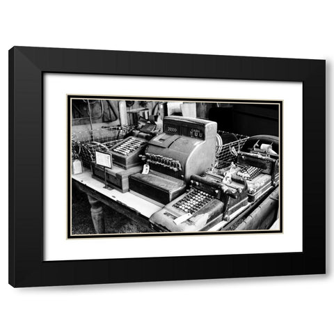 American Typewriter Black Modern Wood Framed Art Print with Double Matting by Malone, Will