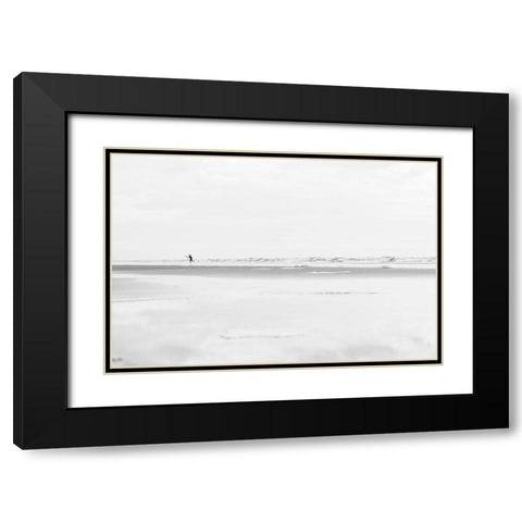 Beach Fun Black Modern Wood Framed Art Print with Double Matting by Malone, Will