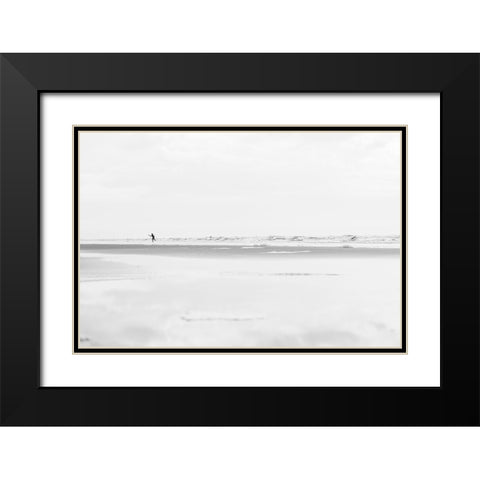Beach Fun Black Modern Wood Framed Art Print with Double Matting by Malone, Will