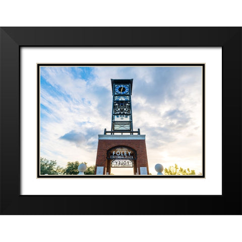 Centennial Plaza Black Modern Wood Framed Art Print with Double Matting by Malone, Will
