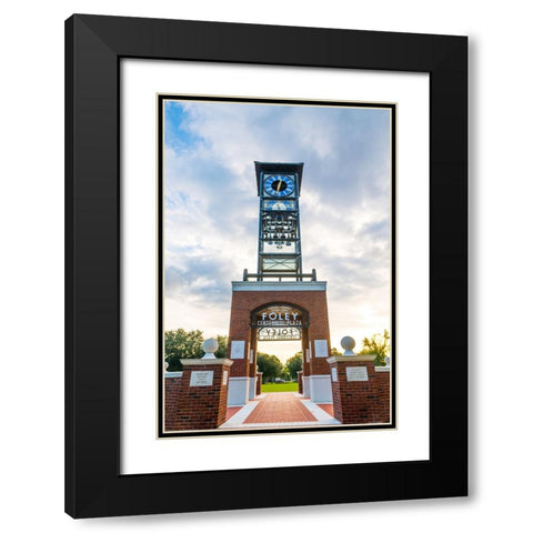 Centennial Plaza Vertical Black Modern Wood Framed Art Print with Double Matting by Malone, Will