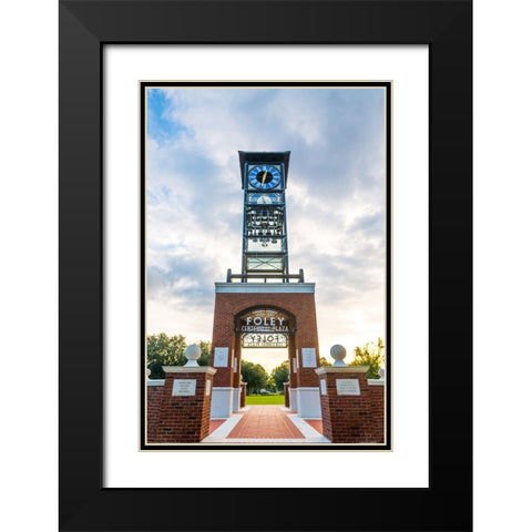 Centennial Plaza Vertical Black Modern Wood Framed Art Print with Double Matting by Malone, Will