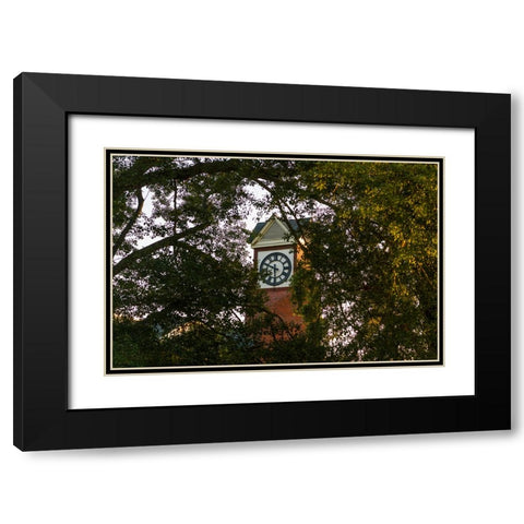 Clock Black Modern Wood Framed Art Print with Double Matting by Malone, Will