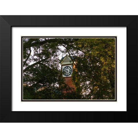 Clock Black Modern Wood Framed Art Print with Double Matting by Malone, Will