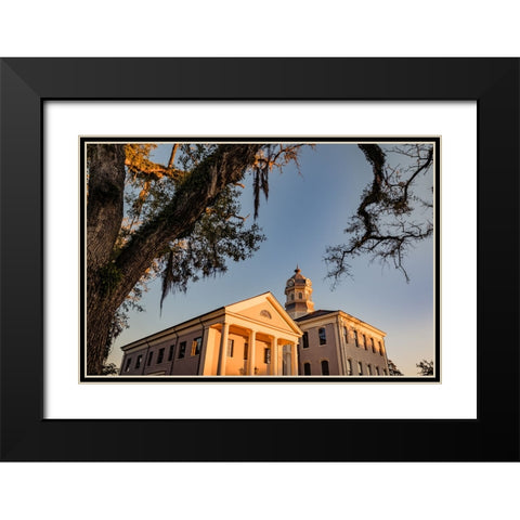 Courthouse 6 Sunrise Black Modern Wood Framed Art Print with Double Matting by Malone, Will