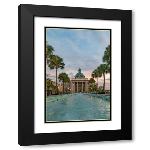 Courthouse Vertical Black Modern Wood Framed Art Print with Double Matting by Malone, Will