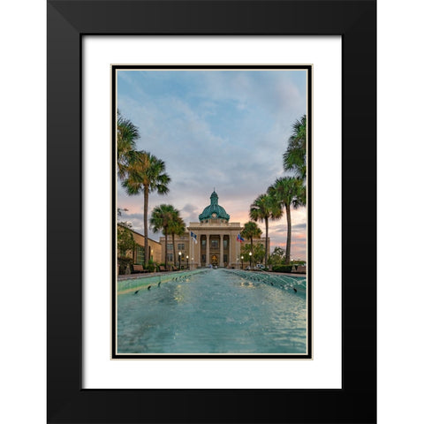 Courthouse Vertical Black Modern Wood Framed Art Print with Double Matting by Malone, Will