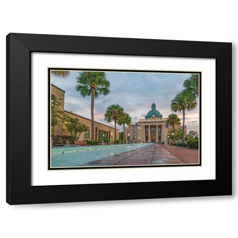 Courthouse 2 Black Modern Wood Framed Art Print with Double Matting by Malone, Will