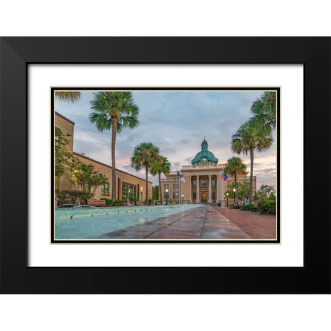 Courthouse 2 Black Modern Wood Framed Art Print with Double Matting by Malone, Will