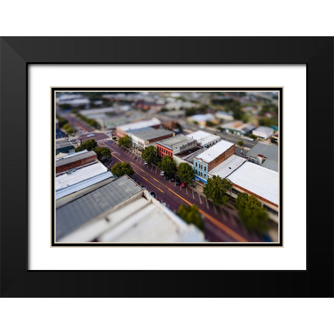 Downtown Thomasville Mini Black Modern Wood Framed Art Print with Double Matting by Malone, Will