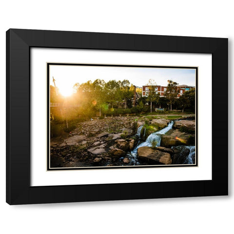 Falls Park 2 24x16 Black Modern Wood Framed Art Print with Double Matting by Malone, Will