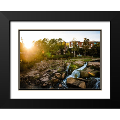 Falls Park 2 24x16 Black Modern Wood Framed Art Print with Double Matting by Malone, Will